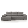 Chaise longue L BARI XL esquerda 4 lugares cinza claro