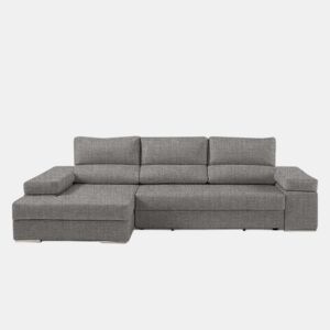 Chaise longue L BARI XL esquerda 4 lugares cinza claro