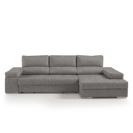 Chaise longue L BARI XL dereita 4 lugares cinza claro