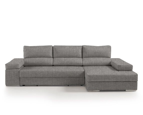 Chaise longue l bari xl derecha 4 plazas gris claro