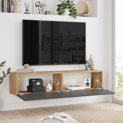 Móvel de TV de 140cm WALLY na cor pinho e antracite