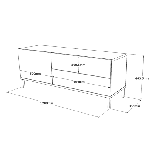 Móvel de TV 120cm SUN cor cinza Móvel de TV 120cm SUN cor cinza