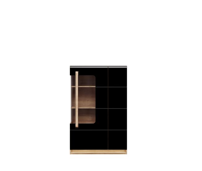 Vitrina de 2 puertas montreal negro y roble