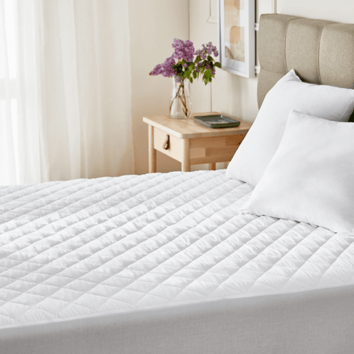 Protetor de colchão de poliéster cama 135cm acolchoado aloé vera