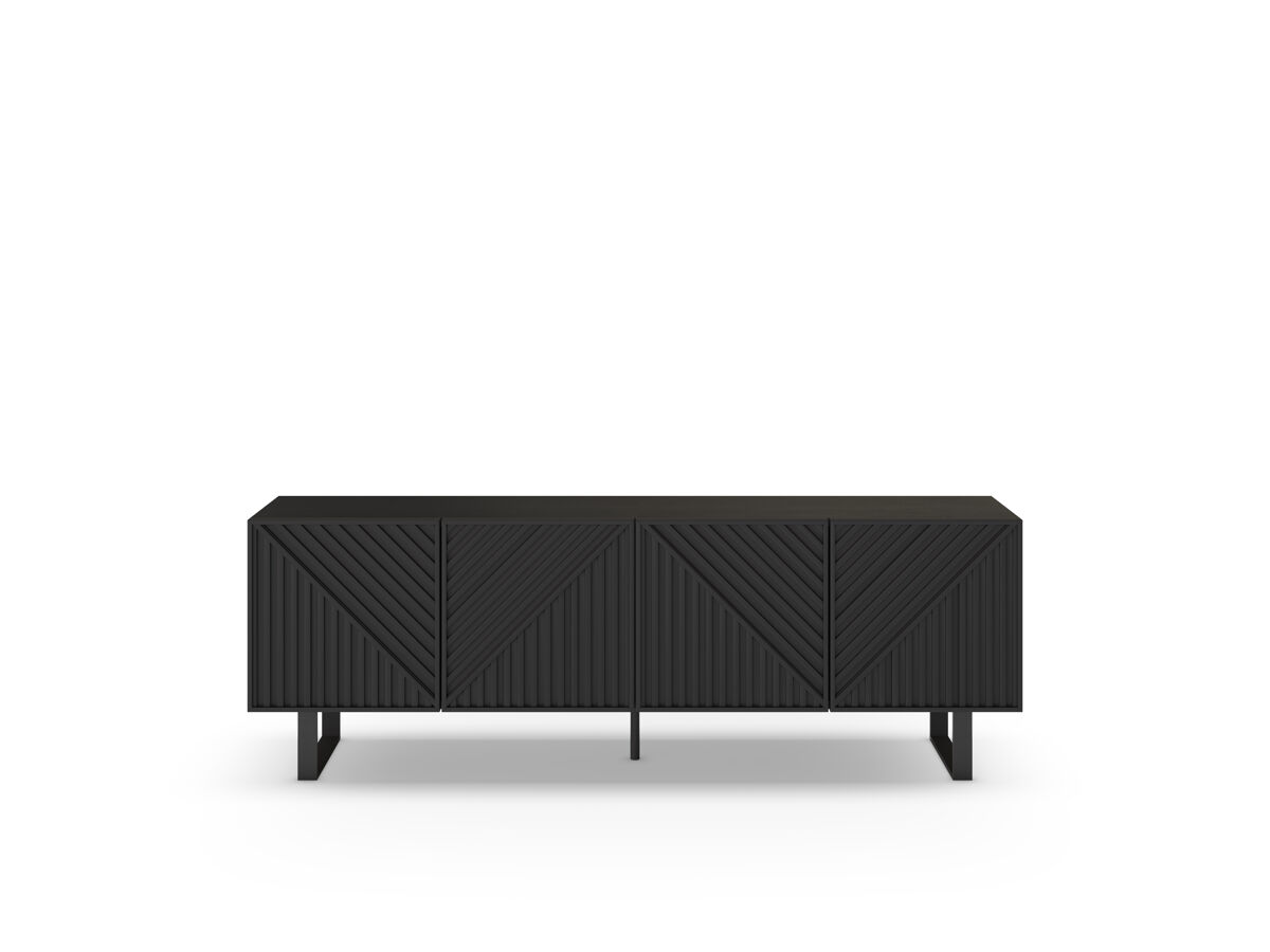 Mueble tv 161,2cm 4 puertas negro PETA
