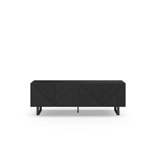 Móvel de TV 161cm 4 portas preto PETA