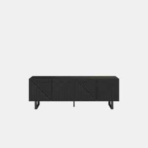 Móvel de TV 161cm 4 portas preto PETA