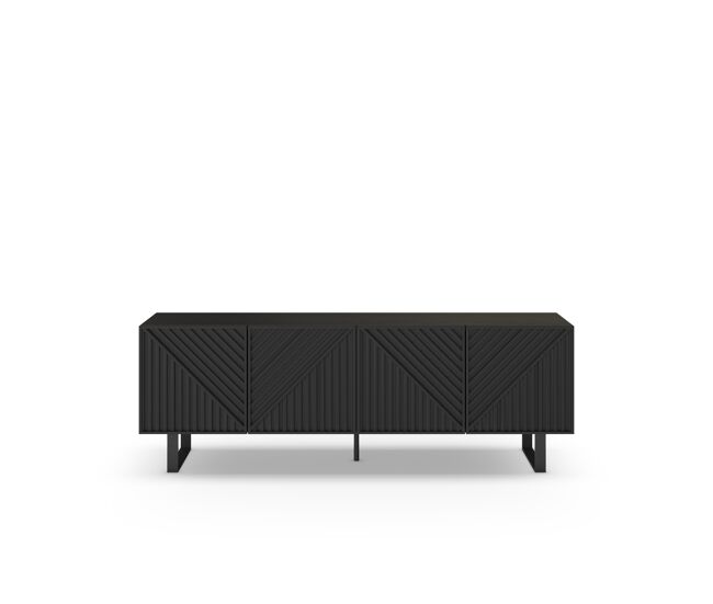 Mueble tv 161,2cm 4 puertas negro PETA