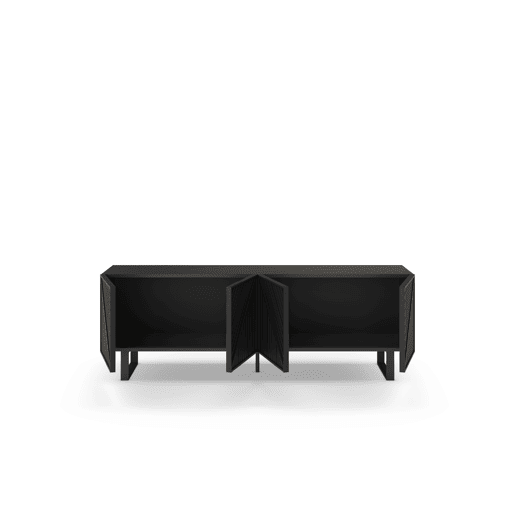 Móvel de TV 161cm 4 portas preto PETA