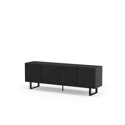 Móvel de TV 161cm 4 portas preto PETA