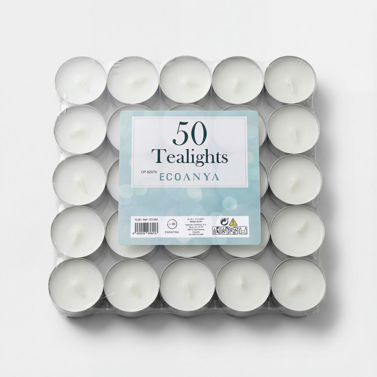 Vela TEALIGHT Blanca 50 piezas marca ECONYA 
