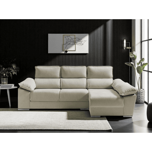Chaise longue dereita com arca DIWY dereita 4 lugares bege