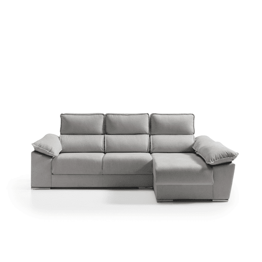 Chaise longue dereita com arca DIWY dereita 4 lugares cinza