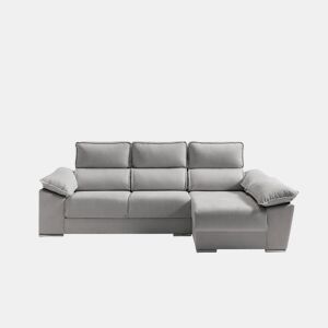 Chaise longue dereita com arca DIWY dereita 4 lugares cinza