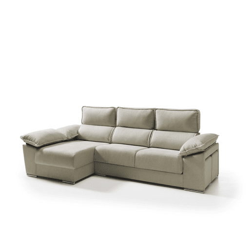 Chaise longue dereita com arca DIWY esquerda 4 lugares bege Chaise longue dereita com arca DIWY esquerda 4 lugares bege