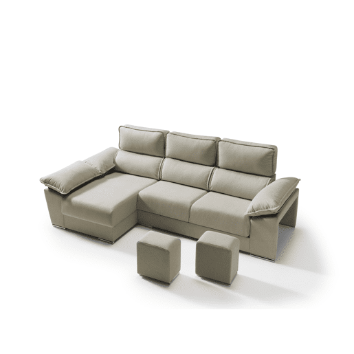 Chaise longue dereita com arca DIWY esquerda 4 lugares bege Chaise longue dereita com arca DIWY esquerda 4 lugares bege