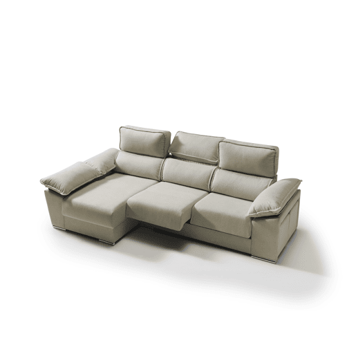 Chaise longue dereita com arca DIWY esquerda 4 lugares bege Chaise longue dereita com arca DIWY esquerda 4 lugares bege