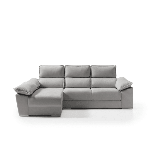Chaise longue dereita com arca DIWY esquerda 4 lugares cinza