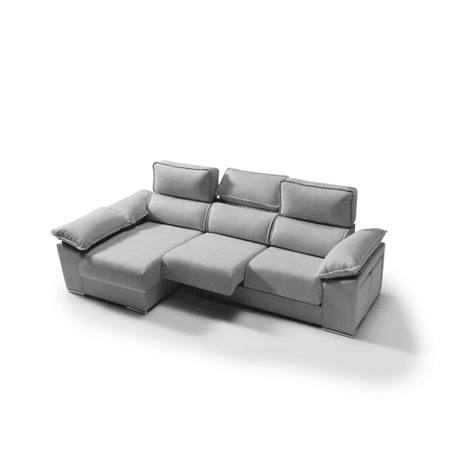 Chaise longue dereita com arca DIWY esquerda 4 lugares cinza