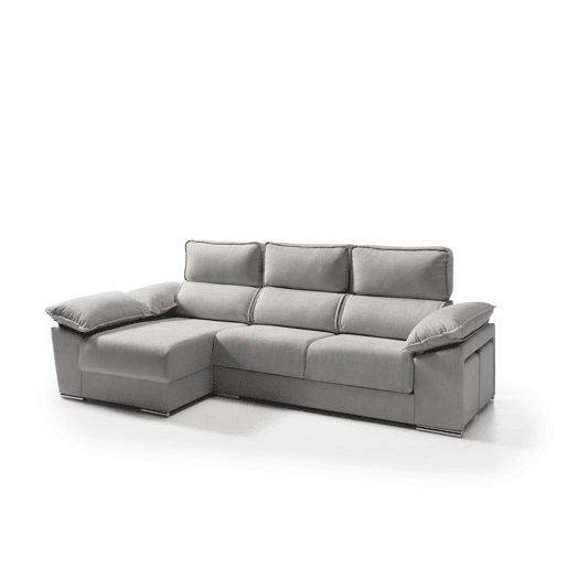 Chaise longue dereita com arca DIWY esquerda 4 lugares cinza