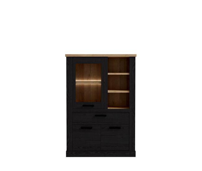 Vitrina baja 3 puertas negro verona