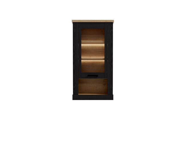 Vitrina de pared 1 puerta verona negro y madera