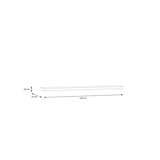 Estante de parede para sala VERONA NERO 140cm