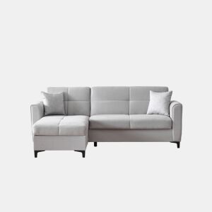 Chaise longue com cama TIAGO reversível 3 lugares cinza claro
