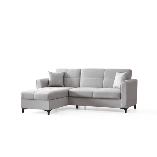 Chaise longue com cama TIAGO reversível 3 lugares cinza claro