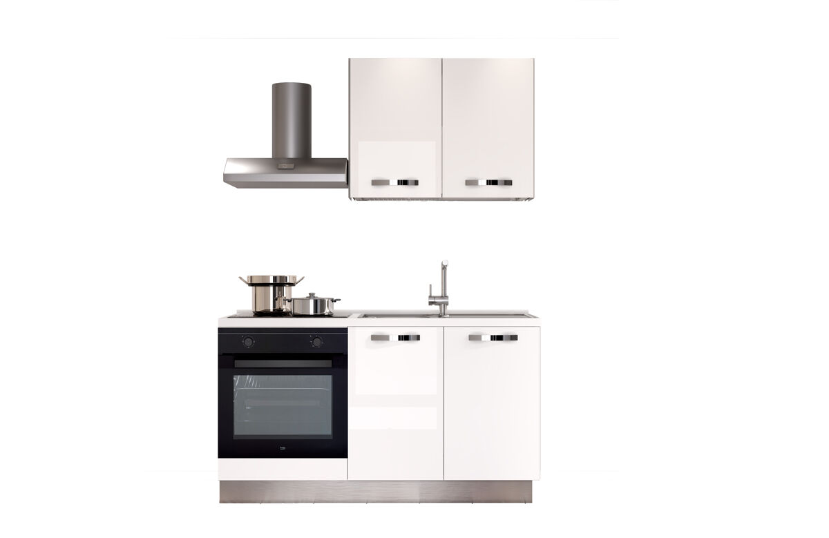 Cocina GILDA ICE derecha blanco brillo y gris claro