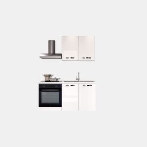 Cozinha com eletrodomésticos GILDA ICE 150cm direita branco brilhante