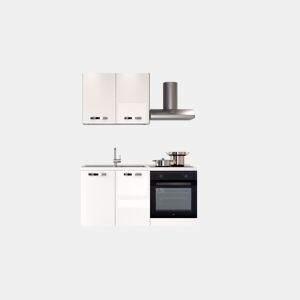 Cozinha com eletrodomésticos GILDA ICE 150cm esquerda branco brilhante