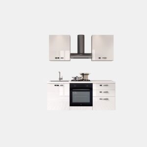Cozinha com eletrodomésticos GILDA ICE 180cm esquerda branco brilhante