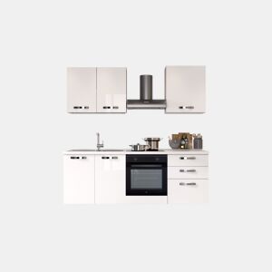 Cozinha com eletrodomésticos GILDA ICE 210cm esquerda branco brilhante