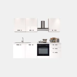 Cozinha com eletrodomésticos GILDA ICE 240cm esquerda branco brilhante