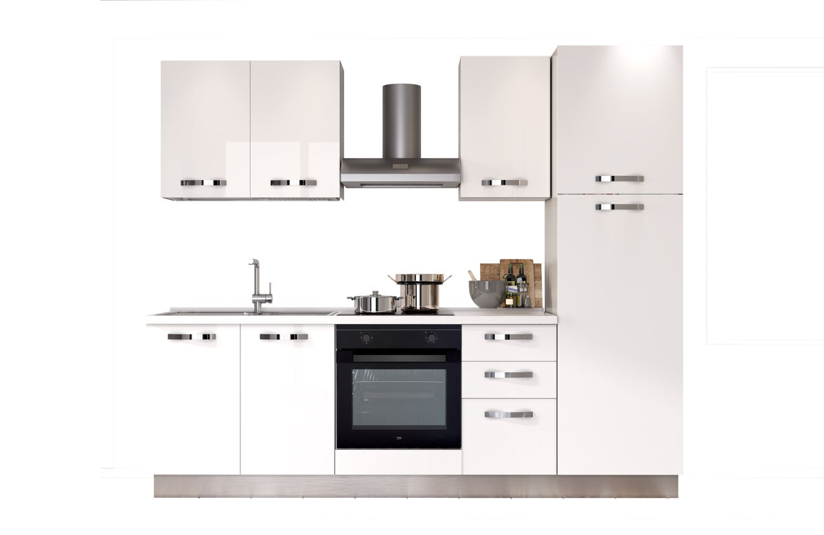 Cocina GILDA ICE izquierda blanco brillo y gris claro