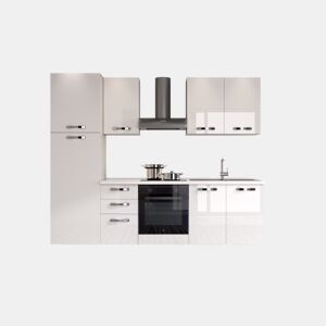 Cozinha com eletrodomésticos GILDA ICE 270cm direita branco brilhante