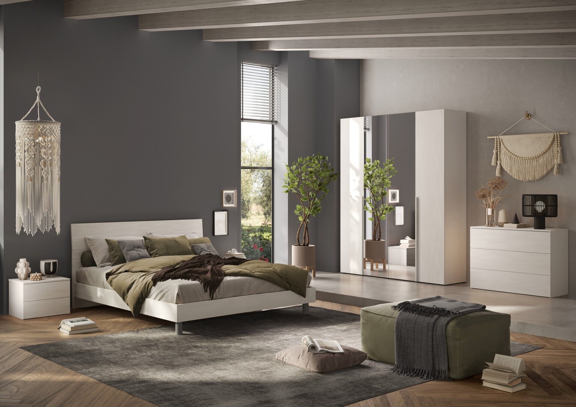 Dormitorio completo NAPOLI armario con espejo