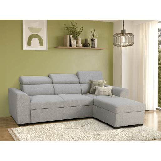Chaise longue reversÃvel com 3 lugares e cama GUSTO cinzento Chaise longue reversÃvel com 3 lugares e cama GUSTO cinzento