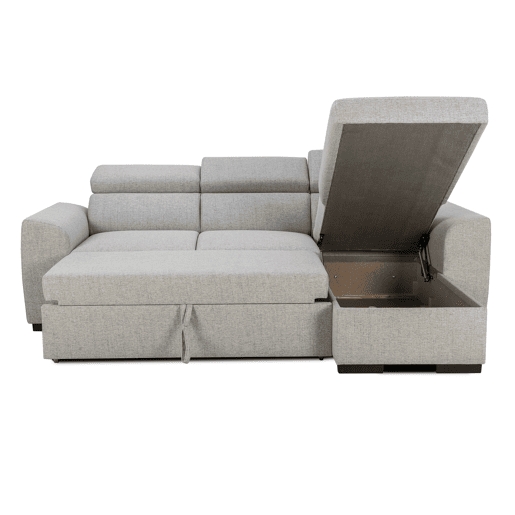 Chaise longue reversÃvel com 3 lugares e cama GUSTO cinzento Chaise longue reversÃvel com 3 lugares e cama GUSTO cinzento