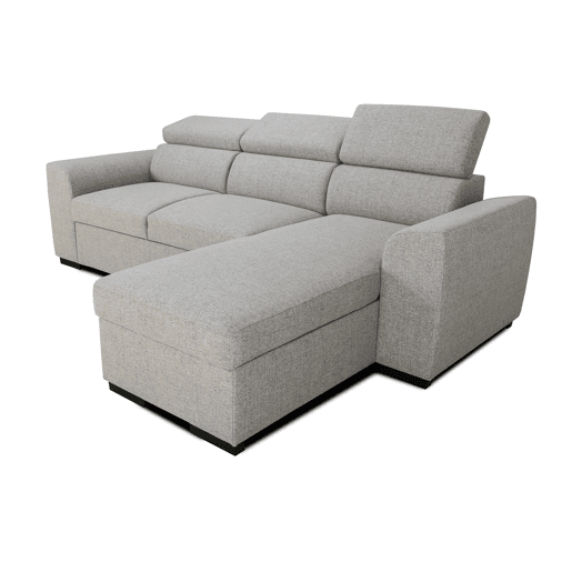 Chaise longue reversÃvel com 3 lugares e cama GUSTO cinzento Chaise longue reversÃvel com 3 lugares e cama GUSTO cinzento