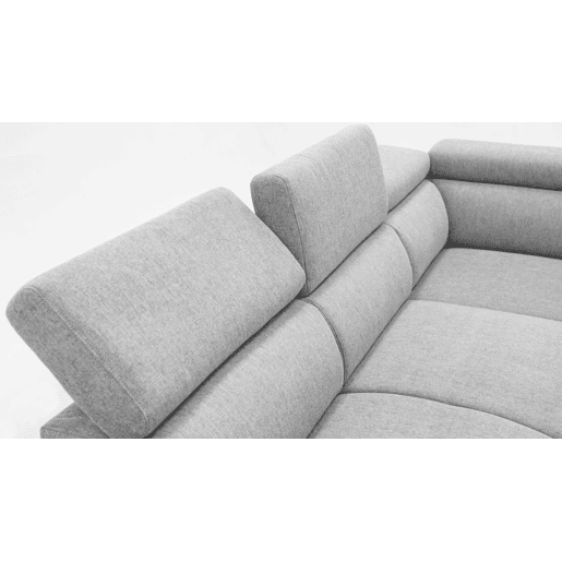 Sofá de canto com cama HOLMES reversível 4 lugares cinza claro