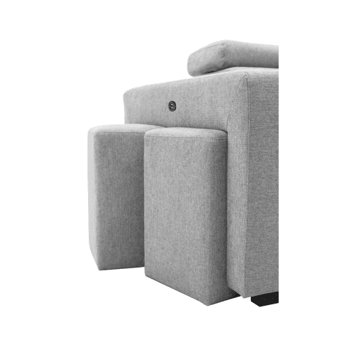 Sofá de canto com cama HOLMES reversível 4 lugares cinza claro