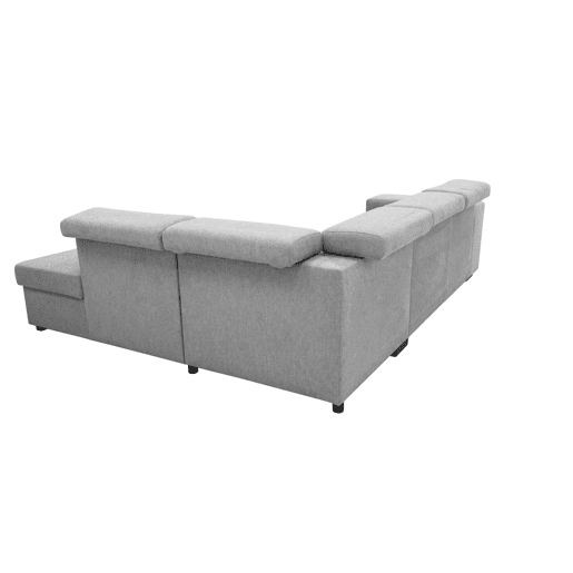 Sofá de canto com cama HOLMES reversível 4 lugares cinza claro