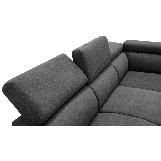 Sofá de canto com cama HOLMES reversível 4 lugares cinza escuro