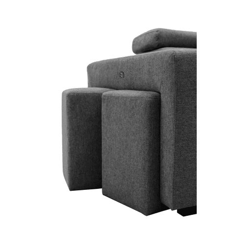 Sofá de canto com cama HOLMES reversível 4 lugares cinza escuro