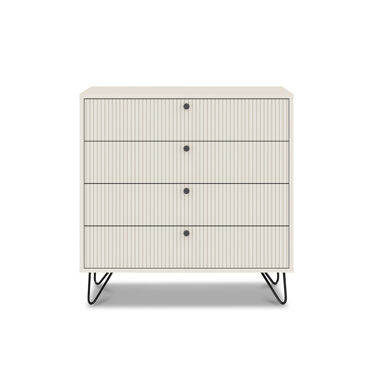 Cómoda mary 90x80x40cm 4 cajones blanca - conforama