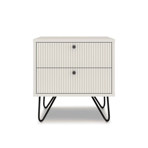 Mesa de cabeceira MARY 50x50x40cm 2 gavetas brancas