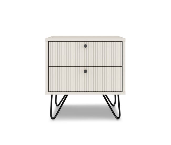 Mesita de noche mary 50x50x40cm 2 cajones blanco - conforama