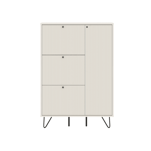 Sapateira MARY 130x90x20cm 3 trampões 1 porta brancas